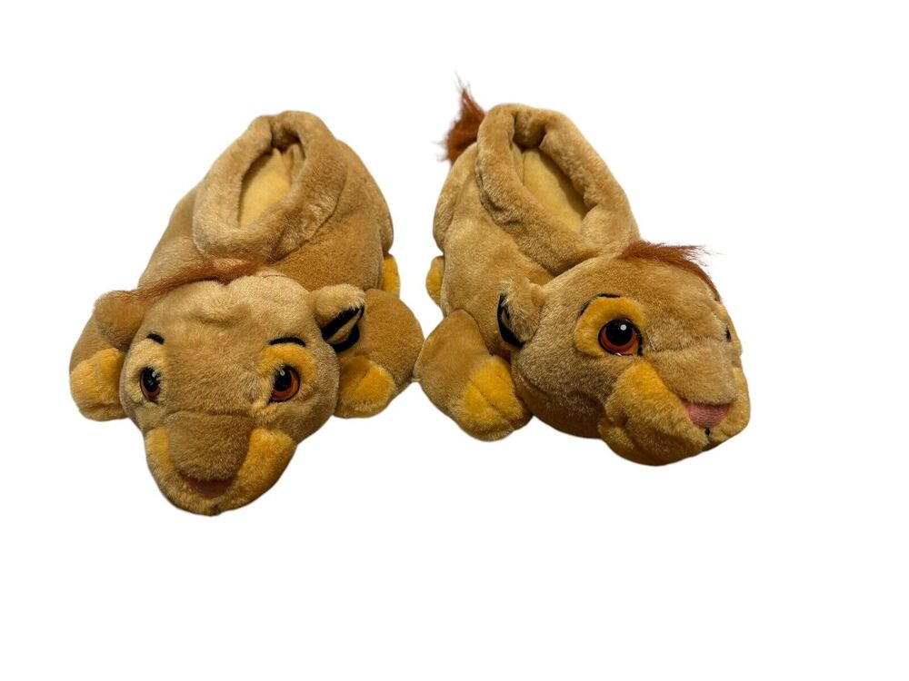 Vintage Disney Store Lion King Simba Youth Slippers Size Large 1-3